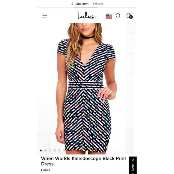 Lulus When Worlds Kaleidoscope Rainbow Black Print Dress S - Picture 5 of 5